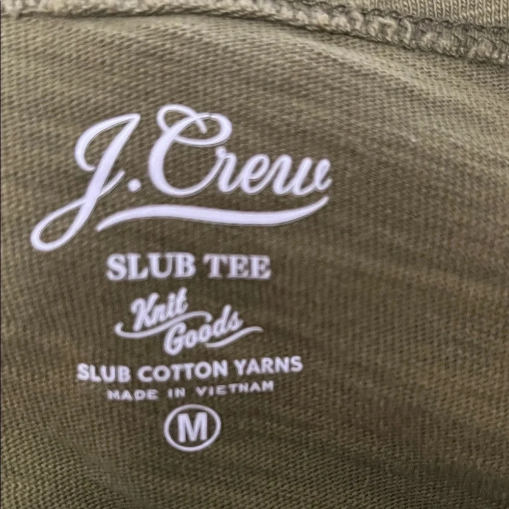 J. Crew Olive-Chartreuse Long Sleeve Tee - Picture 2 of 4